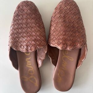 Brown Woven Mules